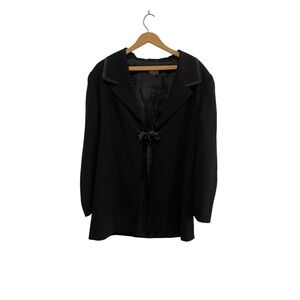 Vintage Virtue Black‎ Tie Front Blazer Jacket Career Professional Chic size 10